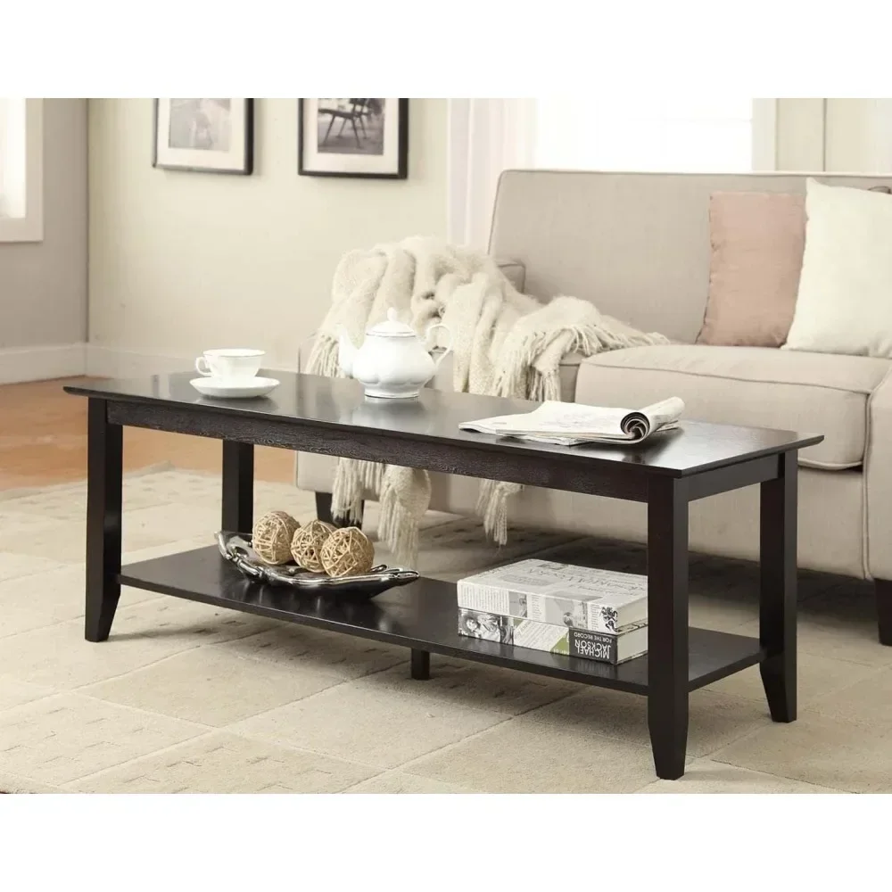 American Heritage Coffee Table With Shelf Restaurant Tables Black Side Table Living Room Chairs Furniture Dining Center Salon