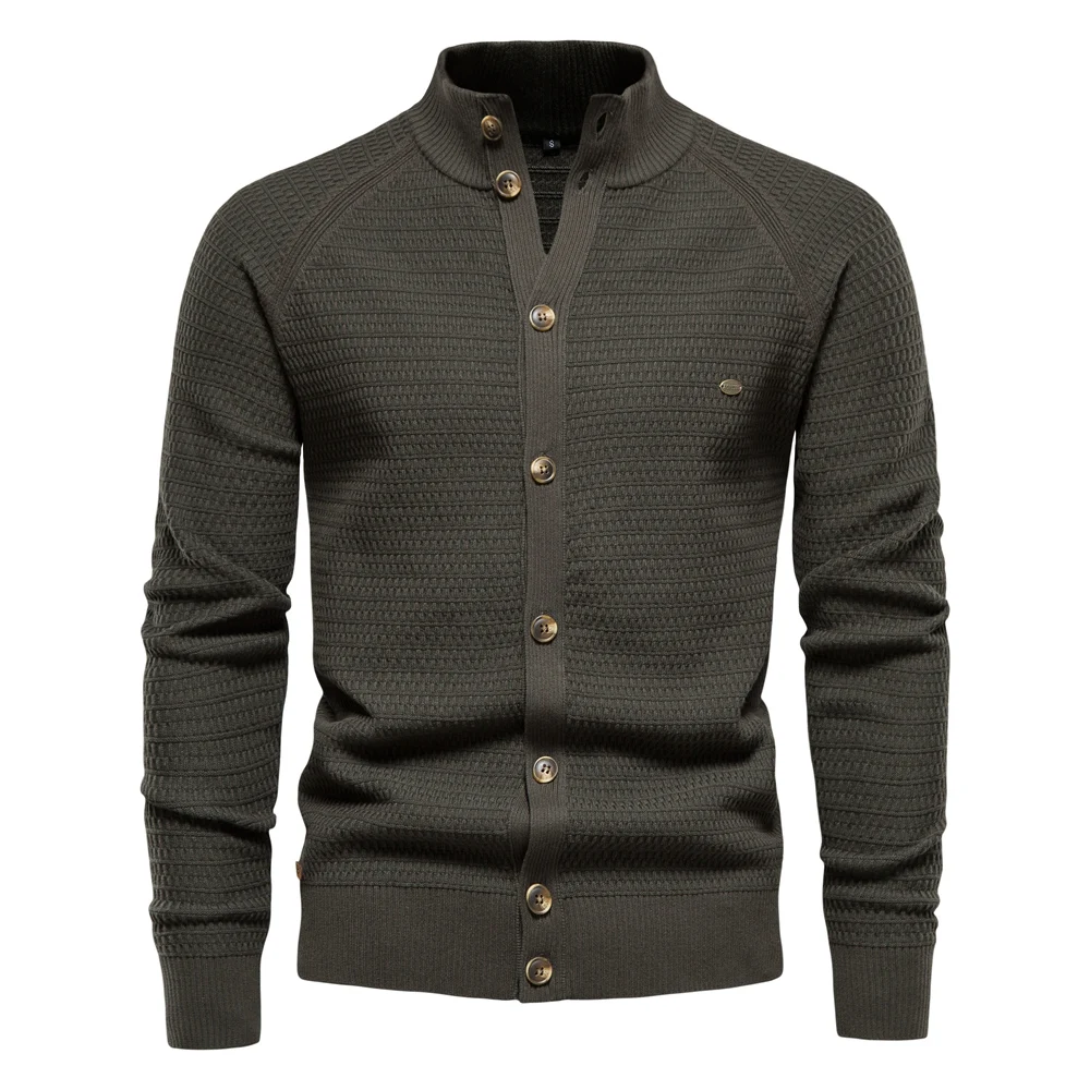 AIOPESON Spliced Zipper Cardigan Men Streetwear Casual High Quality Cotton Sweater Men Winter Fashion Brand Cardigans for Men