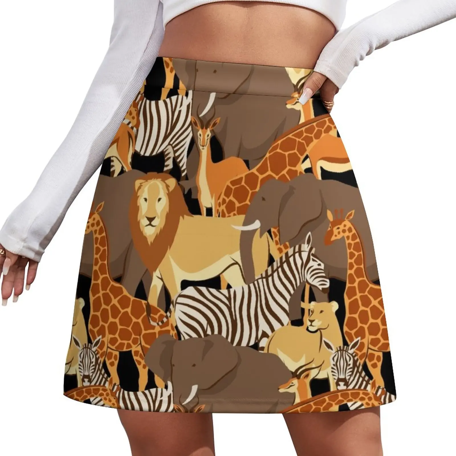 Safari, Giraffe, zebra, elephant, animal print Mini Skirt Female dress skirts for woman Skirt pants