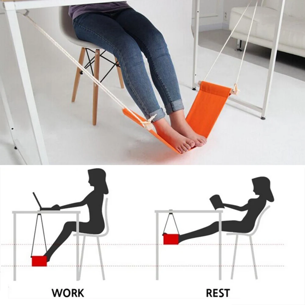 Polyester Foot Hammock Adjustable Hanging Foot Strap Hammock Foldable Relieve Fatigue Lightweight with Hooks for Garden Camping 5