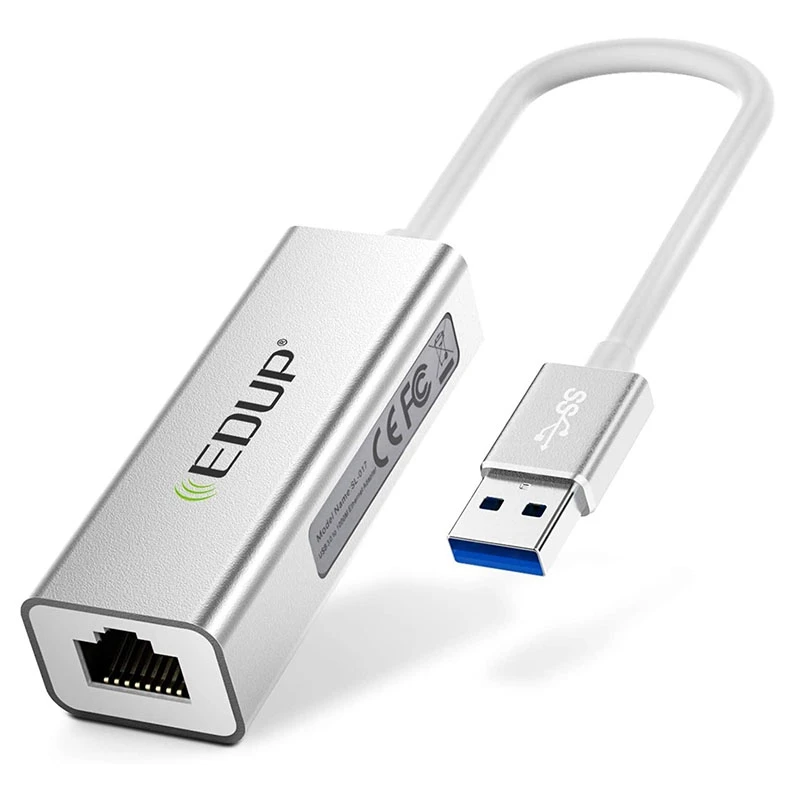 

Адаптер EDUP USB-Ethernet, портативный адаптер USB 3,0 до 10/100/1000 Gigabit Ethernet RJ45 LAN