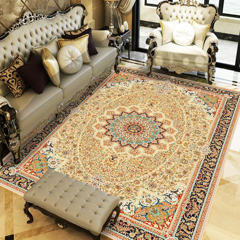 

Luxury Washable Persian Carpets For Home Living Room American Vintage Carpet Bedroom Decor Soft Nonslip Rugs Floor Mats Alfombra