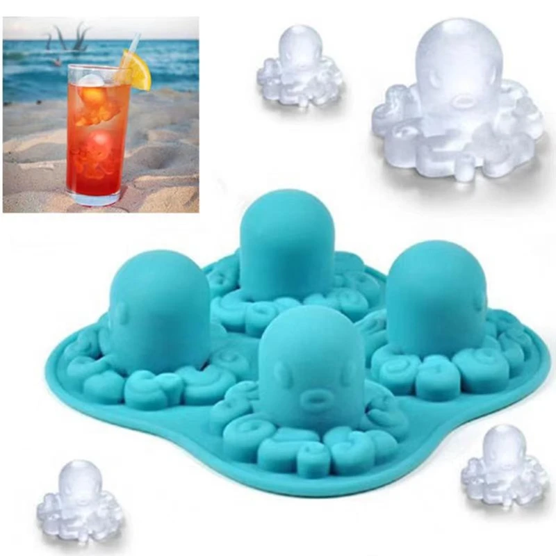 Octopus Molds for Creative Tray for Chilling Cocktails, Bourbon & Homemade Juice Easy to 40JA