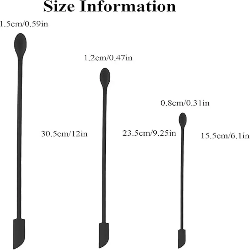 Silicone Spatula 3 PCS Mini Reusable Double ended Tiny Spoon Kitchen Beauty