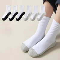 Chaussettes blanches en coton pour enfants, 3 paires/ensemble, printemps automne, sports, étudiants, maison, adolescents, garçons, enfants, 03/Life, 4-16 ans 2