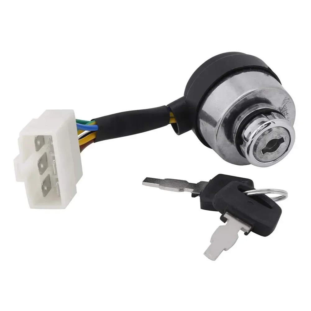 Cylinder Ignition Switch Gasoline Generator 6 Lines Electric Key Start Gasoline Generator Ignition Switch Keys 188F Durable