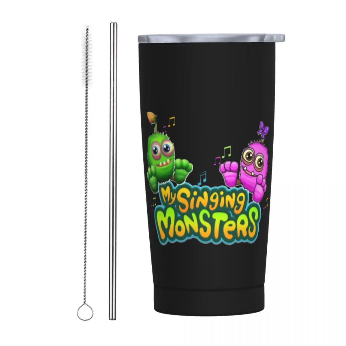 My Singing Monsters Christmas Tumbler Vacuum Insulated Cartoon Thermal Cup Vacuum Flask Travel Outdoor Mug Water Bottle, 20Oz