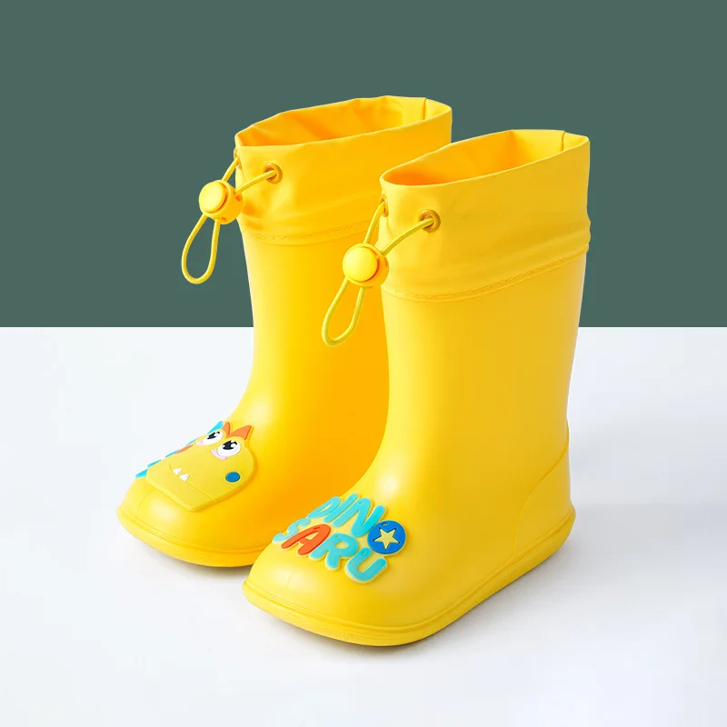 Children Rain Boots Cute Classic Waterproof Kids Shoes PVC Rainboots Kids Baby Cartoon Dinosaur Non-slip Water Shoes