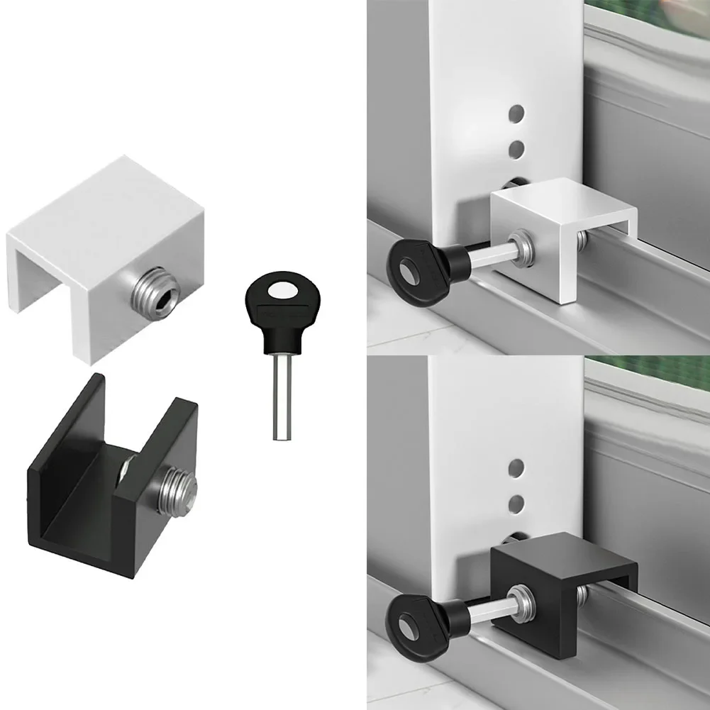2pc Adjustable Window Lock Stopper Safety Locks For Kids And Pets Anti-theft Door Lock Non Punch Sliding Window Hardware