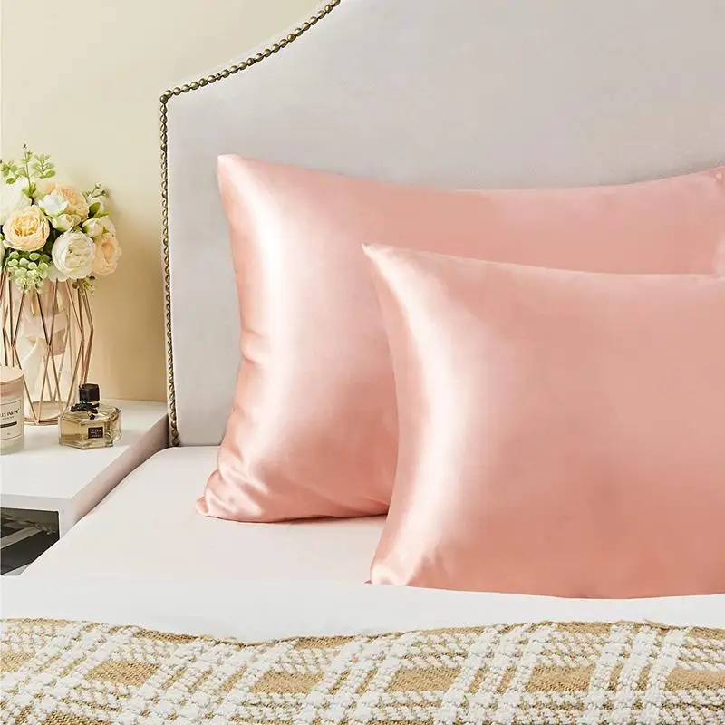 New 2/1PC Nordic Pure Emulation Silk Pillowcase White Black Grey Decorative Pillow Covers Luxury Comfortable Home Bedding Cases 2