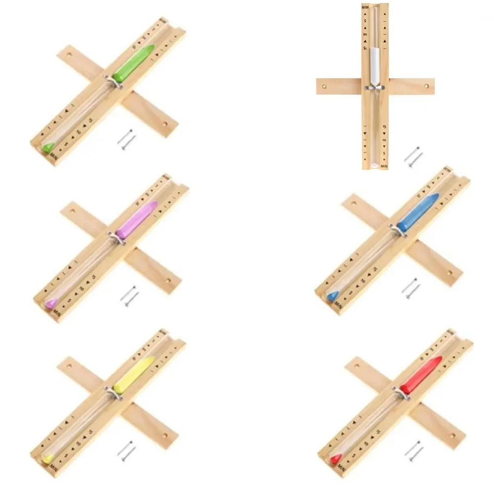 15 Minute Sauna Sand Timer Wooden Glass Home Decoration Sandglass Clock Wall Mounted Rotating Sand Clock Bathroom