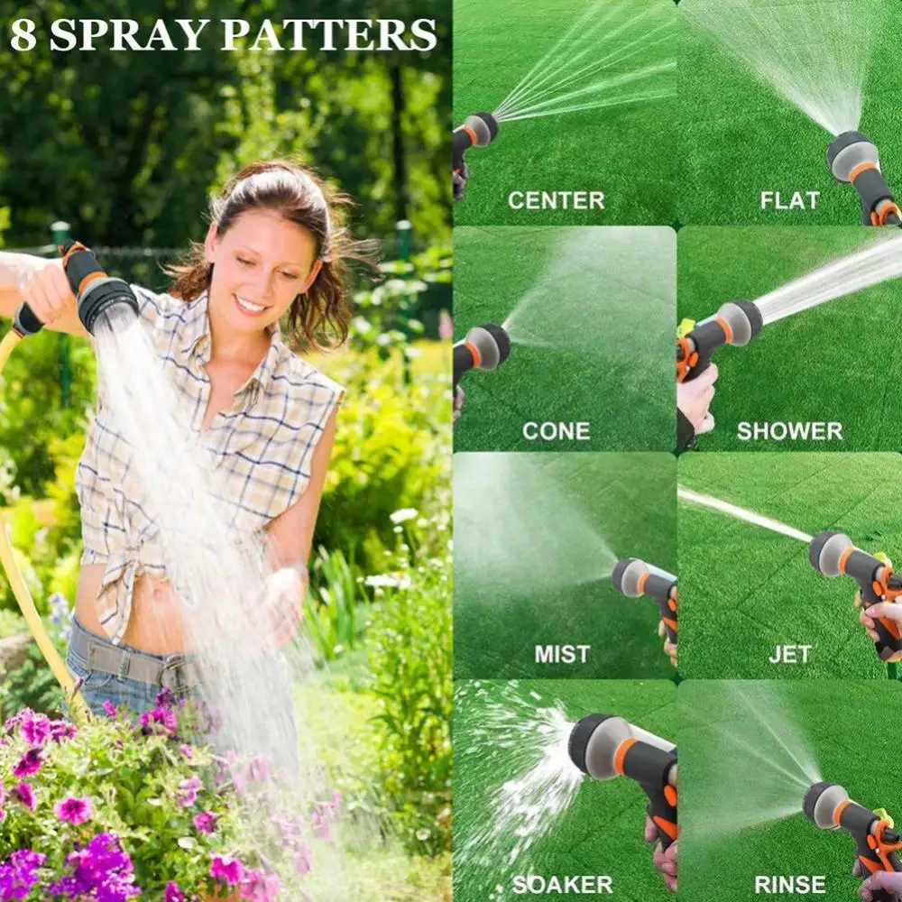 

Water Spray Gun High Pressure 8Modes Plant Lawn Garden Watering Sprinkler Head Cleaning Garden Spray Irrigation Watering Nozzles