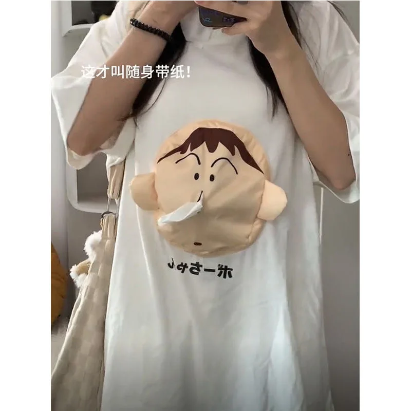 Kreatives Boochan 3D-Taschentuch-T-Shirt, kurzärmelig, lustige Modetrends, tragbares Seidenpapier, niedliche Weihnachtsgeschenke – Detail 13