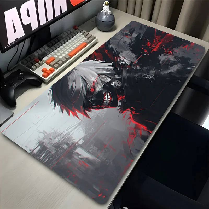 Japan Anime Tokyo Ghoul Mouse Pad Black and White Kaneki Ken Desk Mat Gaming Accessories Laptop Pads Gamer Extended Table Carpet 6
