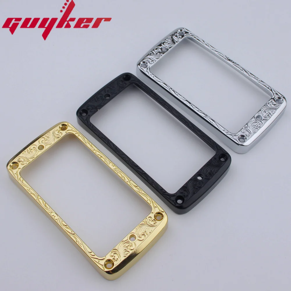 

2Pcs Pickup Mounting Rings For Humbucker Metal Bridge And Neck Pickups Cover Frame Curved Set With LP Electric Guitar