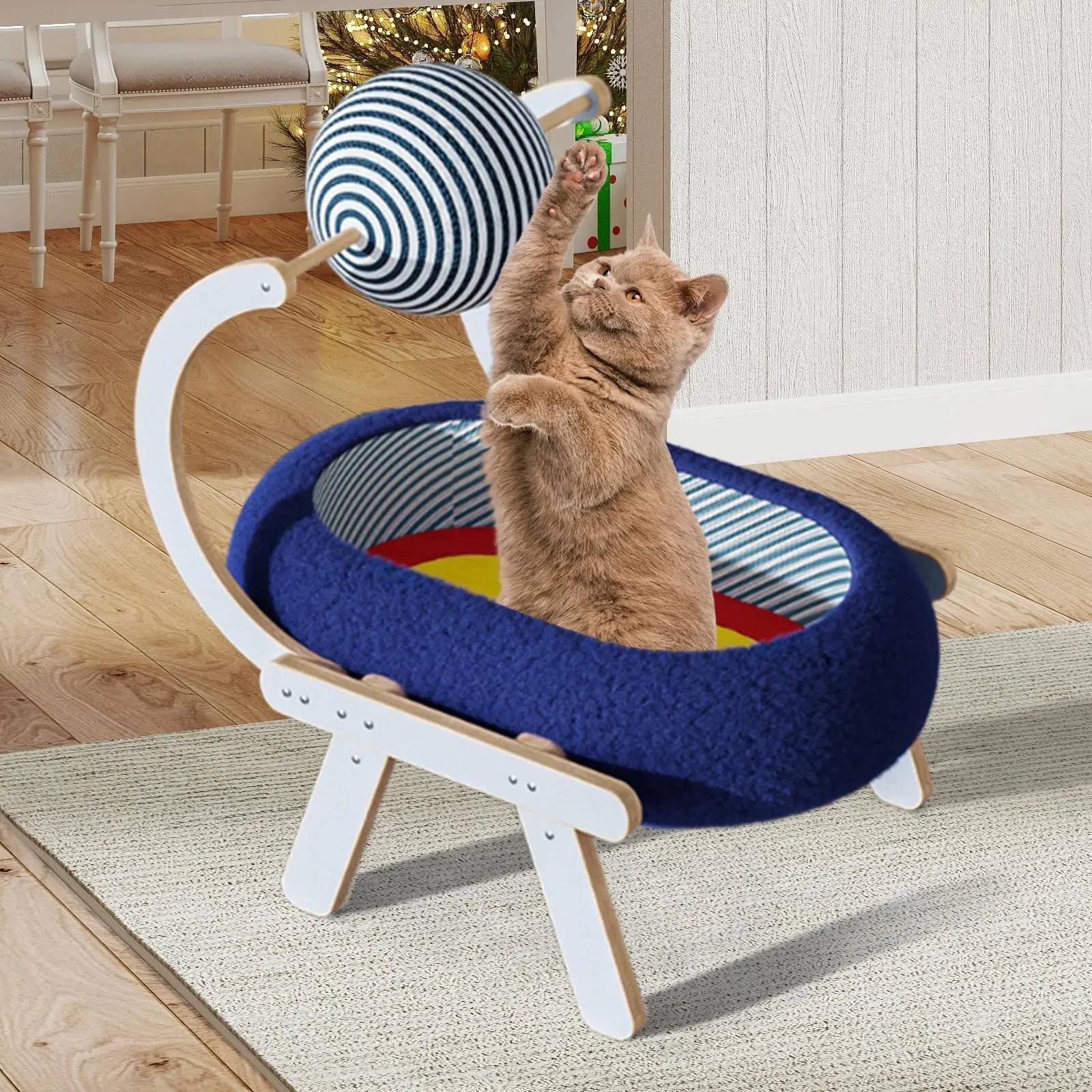 Sisal Cat Bed Cats Scratch Pad Bowl Pet Supplies Kitten Interactive Toy Wooden Rack with Ball Cat Scratcher Pad for Exercise Sisal Cat Bed Cats Scratch Pad Bowl Pet Supplies Kitten Interactive Toy Wooden Rack with Ball Cat Scratcher Pad for Exercise