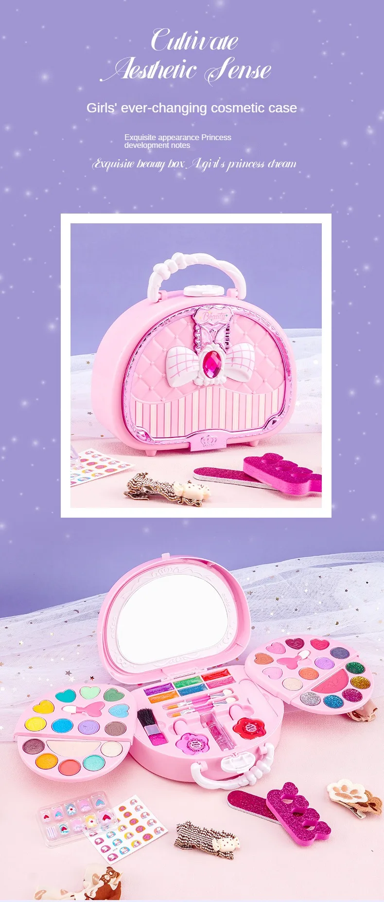 Kids Makeup Kit For Girl, Real Washable Non-Toxic Girls Makeup Kit