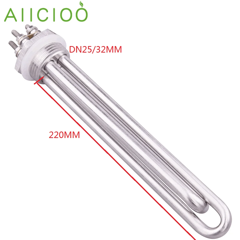Tubular Heater 12v 24v 36v 48v 1"BSP Thread Heating Element DN25 DC 300w 600w 1200w 1500w Solar Electric