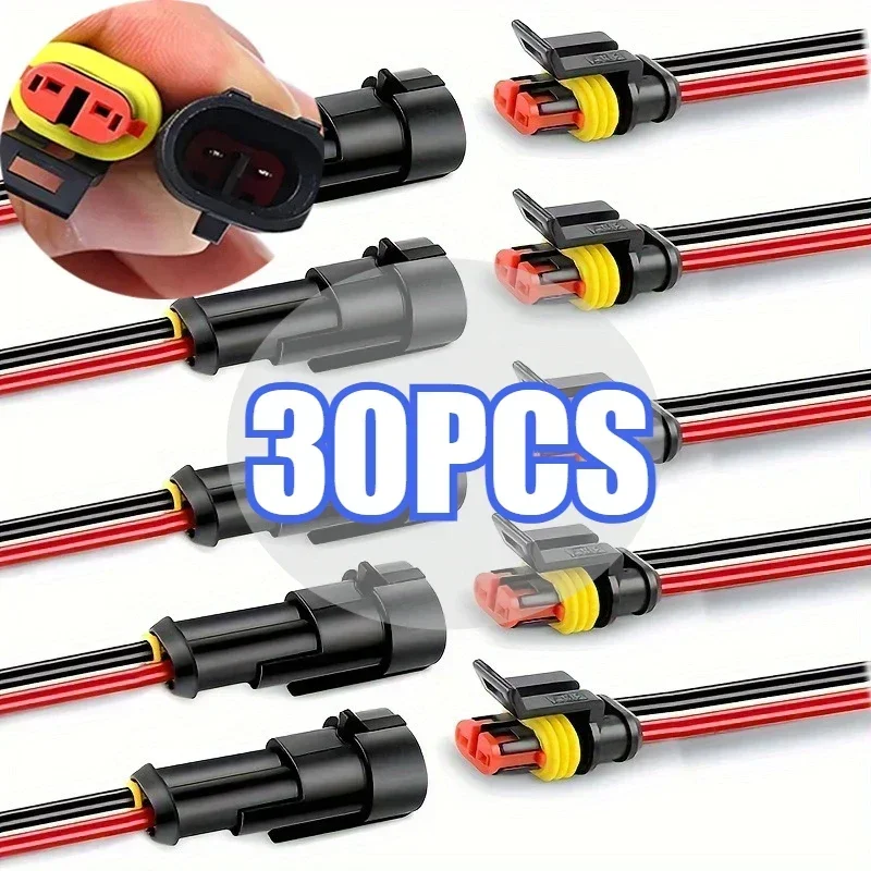 Durable Waterproof 2-Pin Connector Kit for Automotive and Marine Use