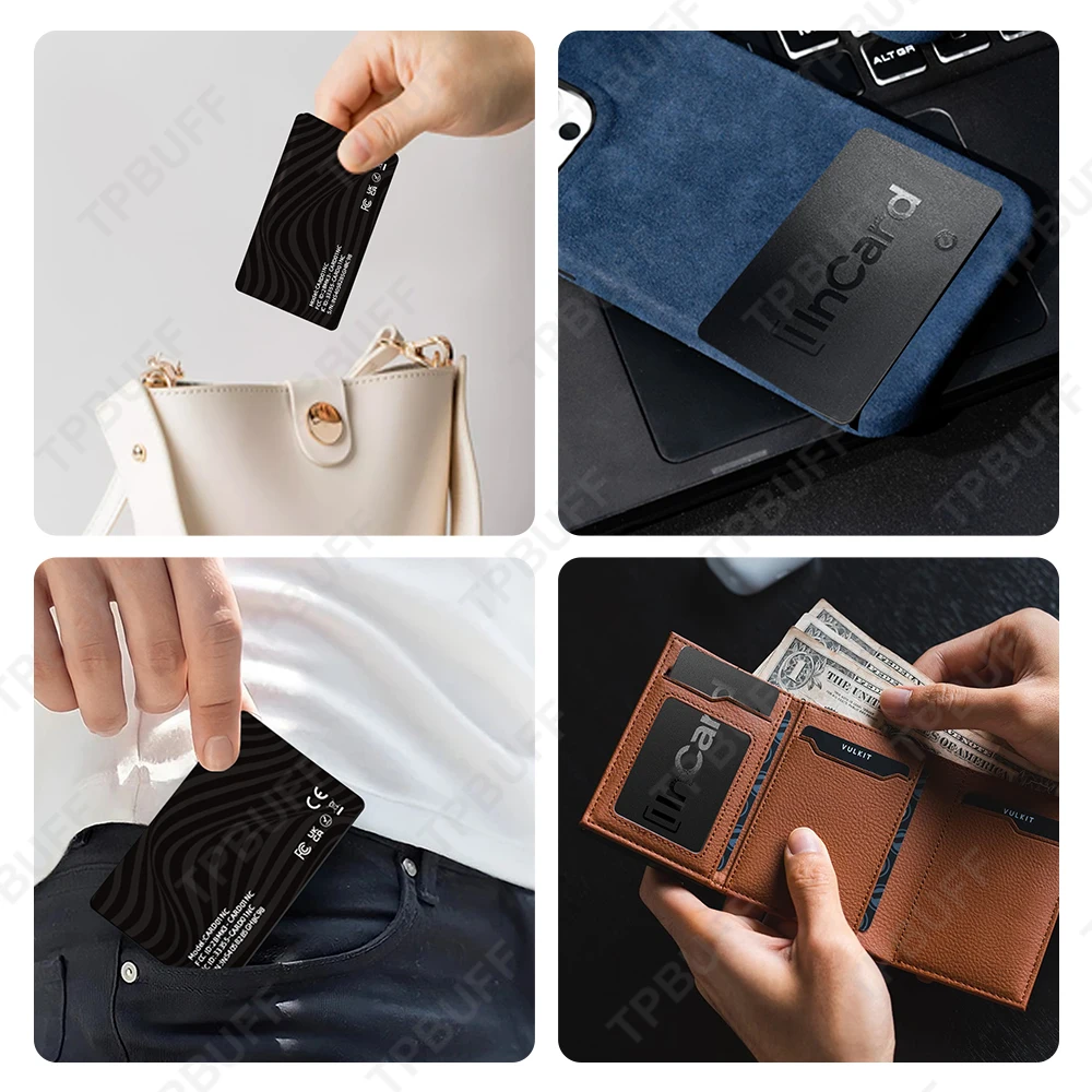 Wallet Tracking Card Ultra-thin GPS Location Smart Anti-loss Tag for Android Find My Bluetooth Device Long Battery Life Key Find