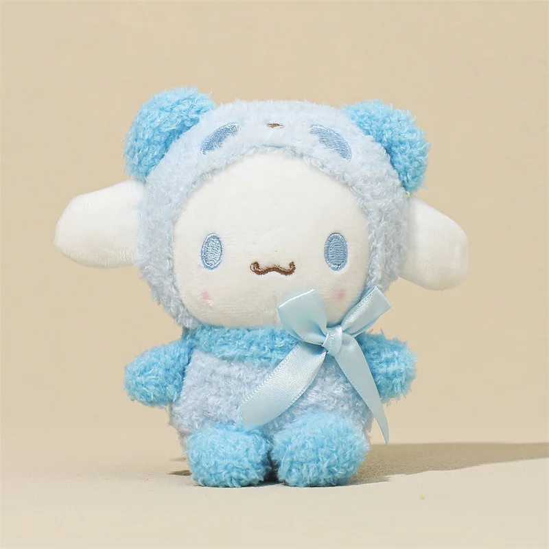 LLavero de Anime de dibujos animados Sanrio, juguete de peluche, Kuromi, HelloKitty, My Melody, Cinnamoroll, muñeco de peluche suave, colgante, regalo para niños, 6 piezas por juego