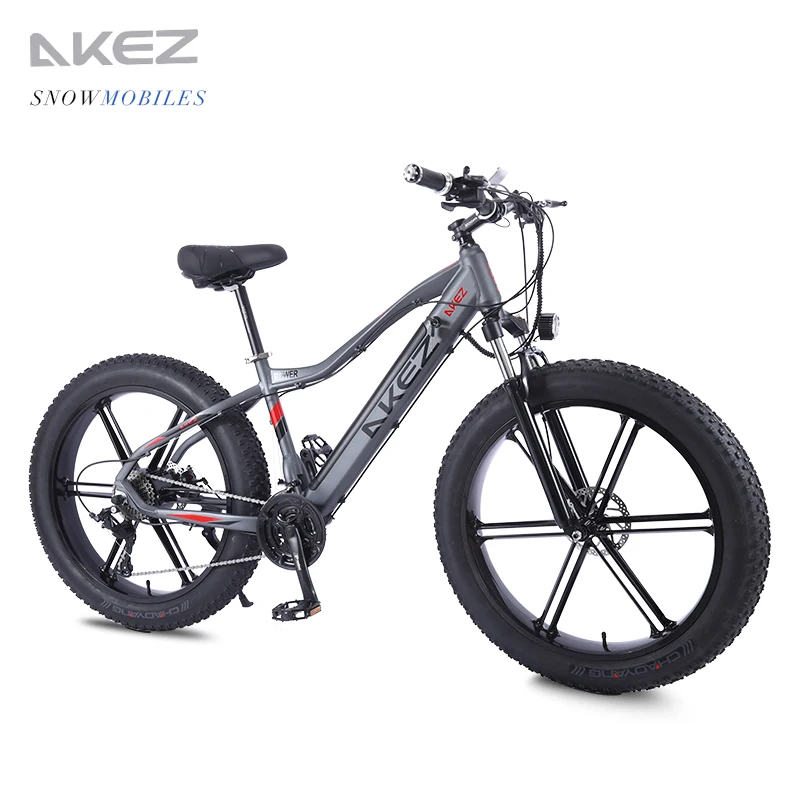 Akez Land Cruiser 48V10AH750W Power Bike 27 Fat Snow Crossing Road Bike 26*4.0-inch Fat Tires Aluminum Mountain