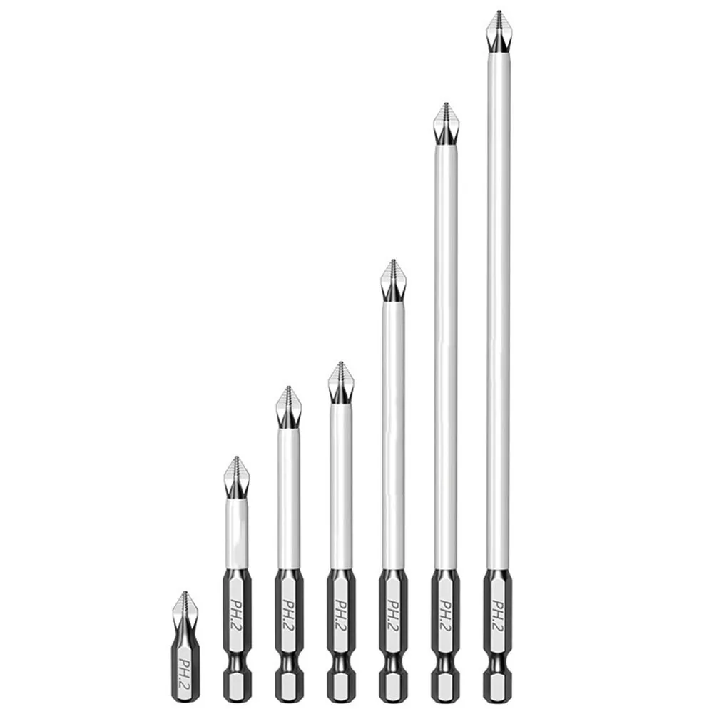

7pcs Magnetic PH2 Screwdriver Bits 25-150mm Non-Slip Batch Head Cross Drill Bit Hex Shank For Rechargeable Drill Repair Tool