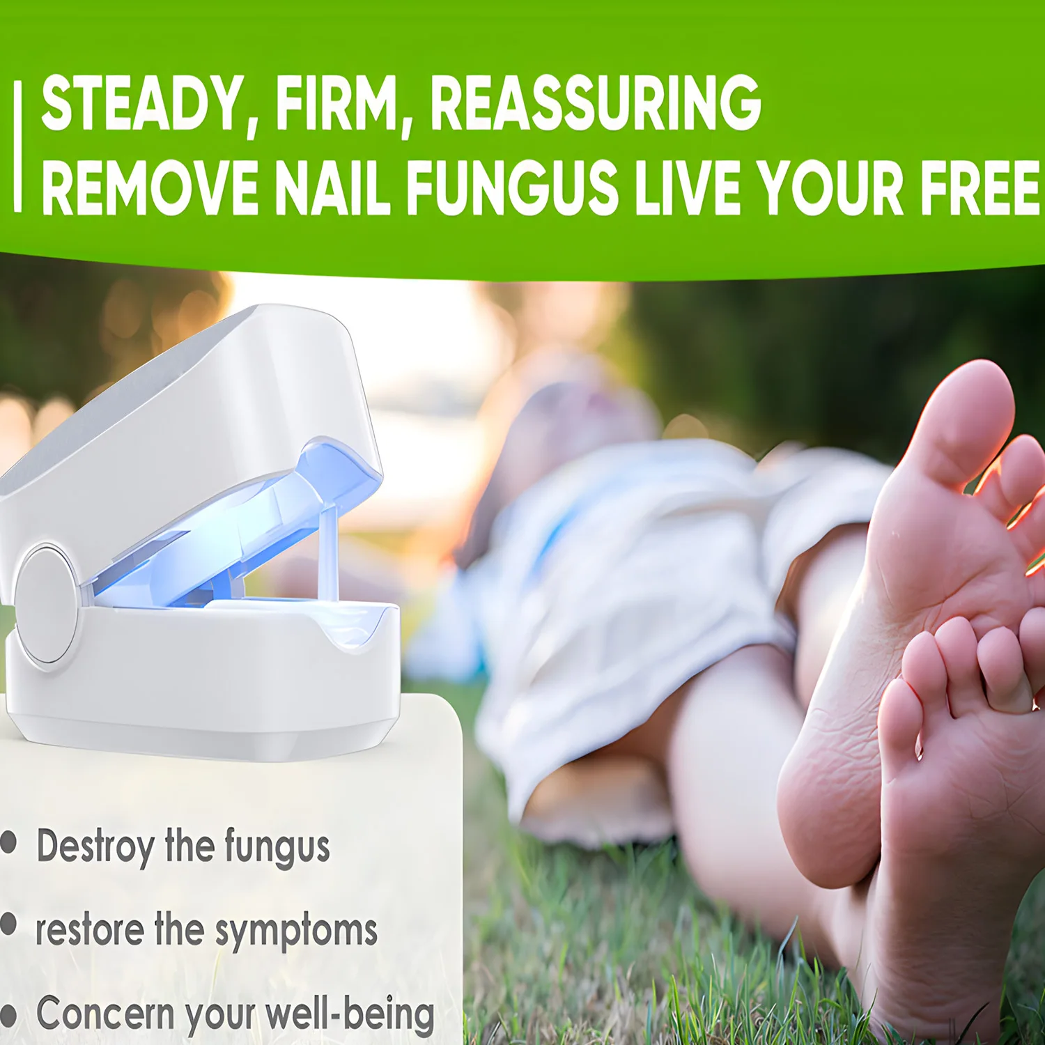 Nail Assist Tool Portable UV Professional Nail Fungus Cleaning Laser Device Phototherapy Lamp Type-C Charging Grey