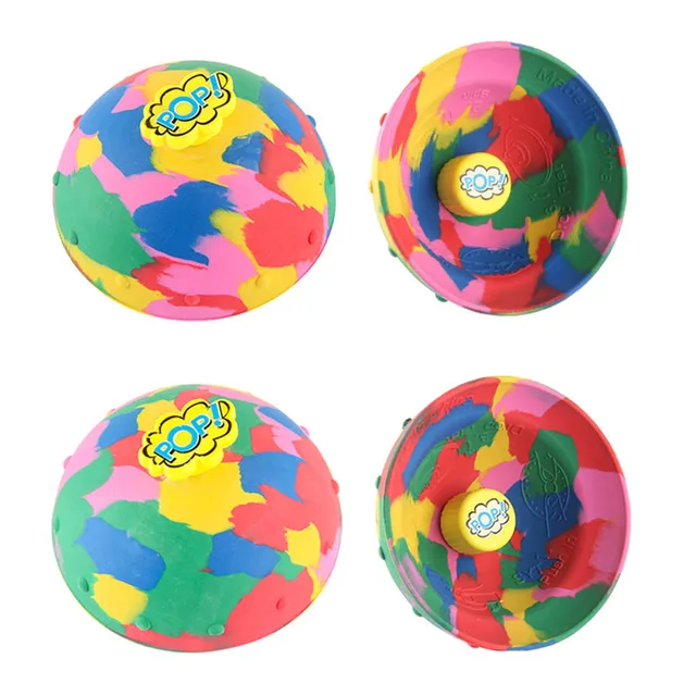Hip Hop Jump Half Side Bouncing Ball Anti Stress Fidget Toys For Kids Indoor Outdoor Fun Camouflage Pop Bounce Bowl Spinning Top 2
