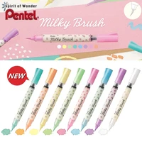 1PC New Japan Pentel Milky Brush Scientific Brush Portable Calligraphy and Drawing Hook Pen Fineliner Markers Art Supplies 4