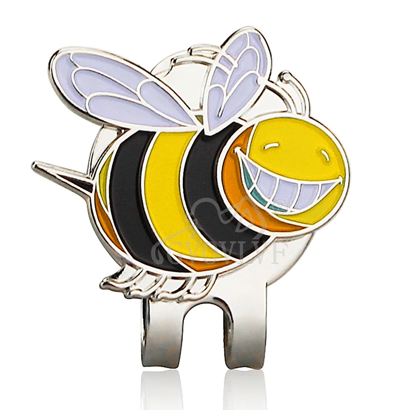 1pc Golf Marker Cute honeybee Mark Golf Ball Position Smiling Ball Mark With Magnetic Cap Clip Accessories