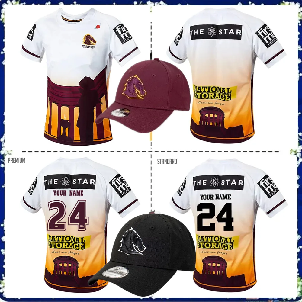 

2024 BRISBANE BRONCOS MENS ANZAC RUGBY JERSEY 2023/24 Brisbane Broncos Indigenous TRAINING JERSEY size S--5XL