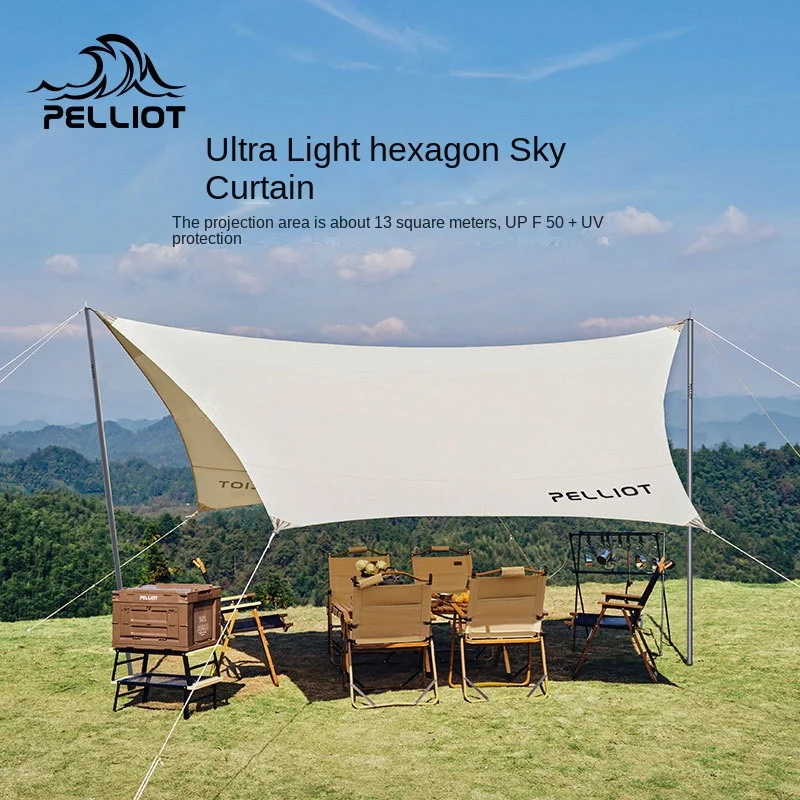 

Outdoor Camping Ultra Light Hexagonal Awning Portable Thick Camping Awning Windproof and Rainproof Pergola
