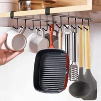 1pcs Kitchen Shelf Storage Clothes Hanging Organizer Cup Holder Glass Mug Holder 6 Hooks Storage Rack Kitchen Accessories 4