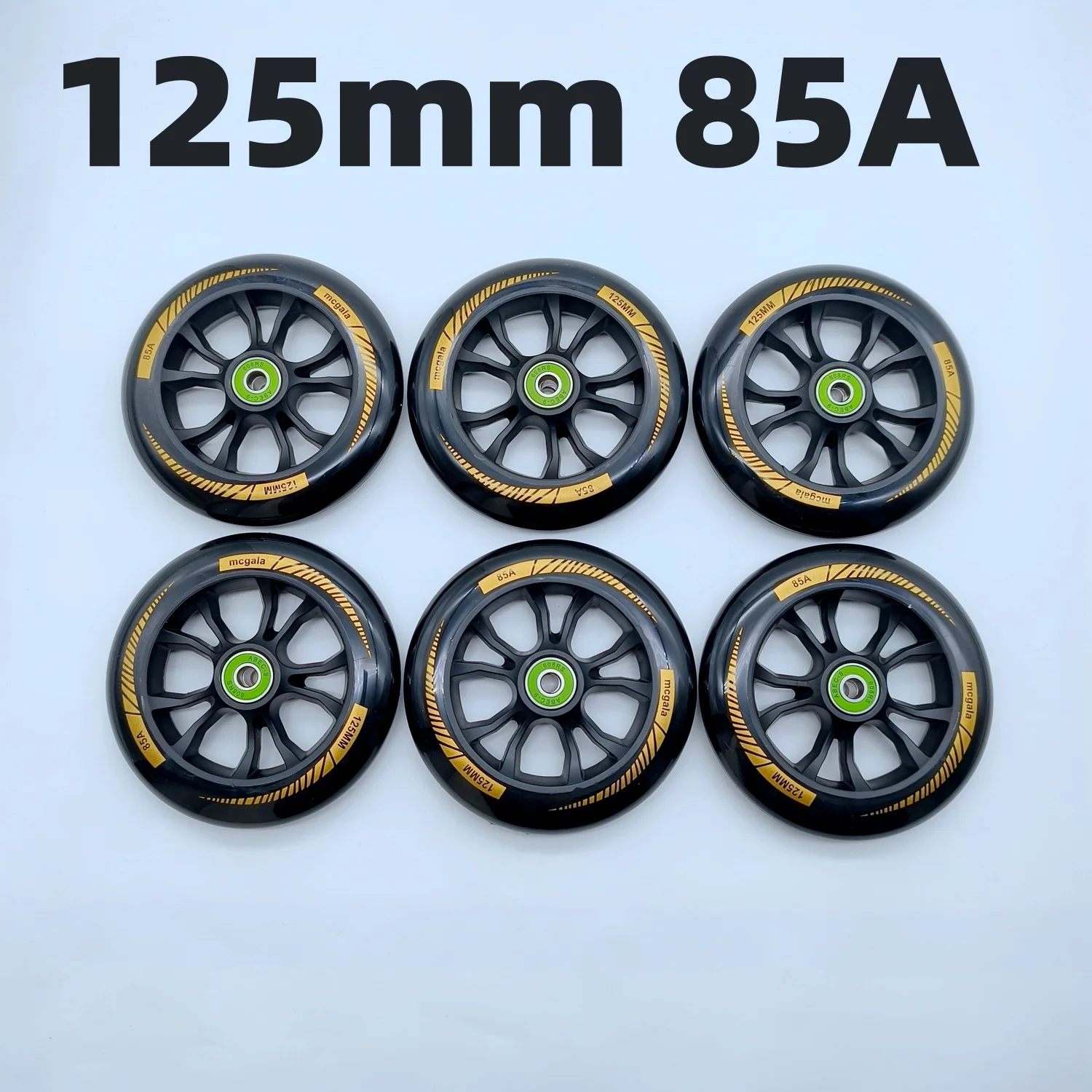 125mm speed wheel 125x24mm skate wheel black 85a pu material bearing abec-9 6wheels/lot, skateboard bearings,roller skating wheels