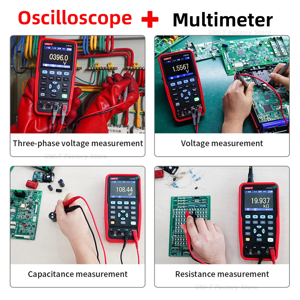 UNI-T UT81A UT81B UT81C UT81D Oscilloscope Multimeter Signal Generator 100MHZ Professional Dual Channels Digital Oscilloscope digital multimeter digital oscilloscope signal generator