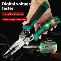 Pince à dénuder les fils avec affichage numérique, testeur de tension multifonctionnel, pince d'électricien pour couper/découper/peler/sertir les câbles 1
