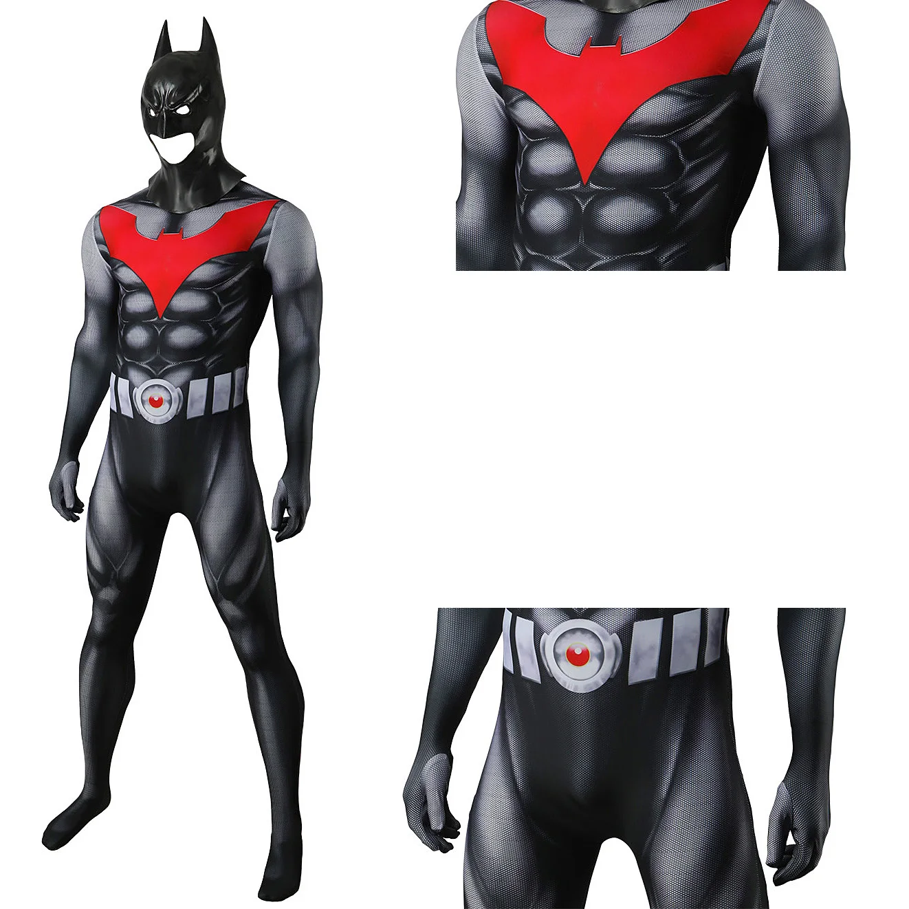 DC-Inspired Batman Cosplay Bodysuit for Adults and Kids