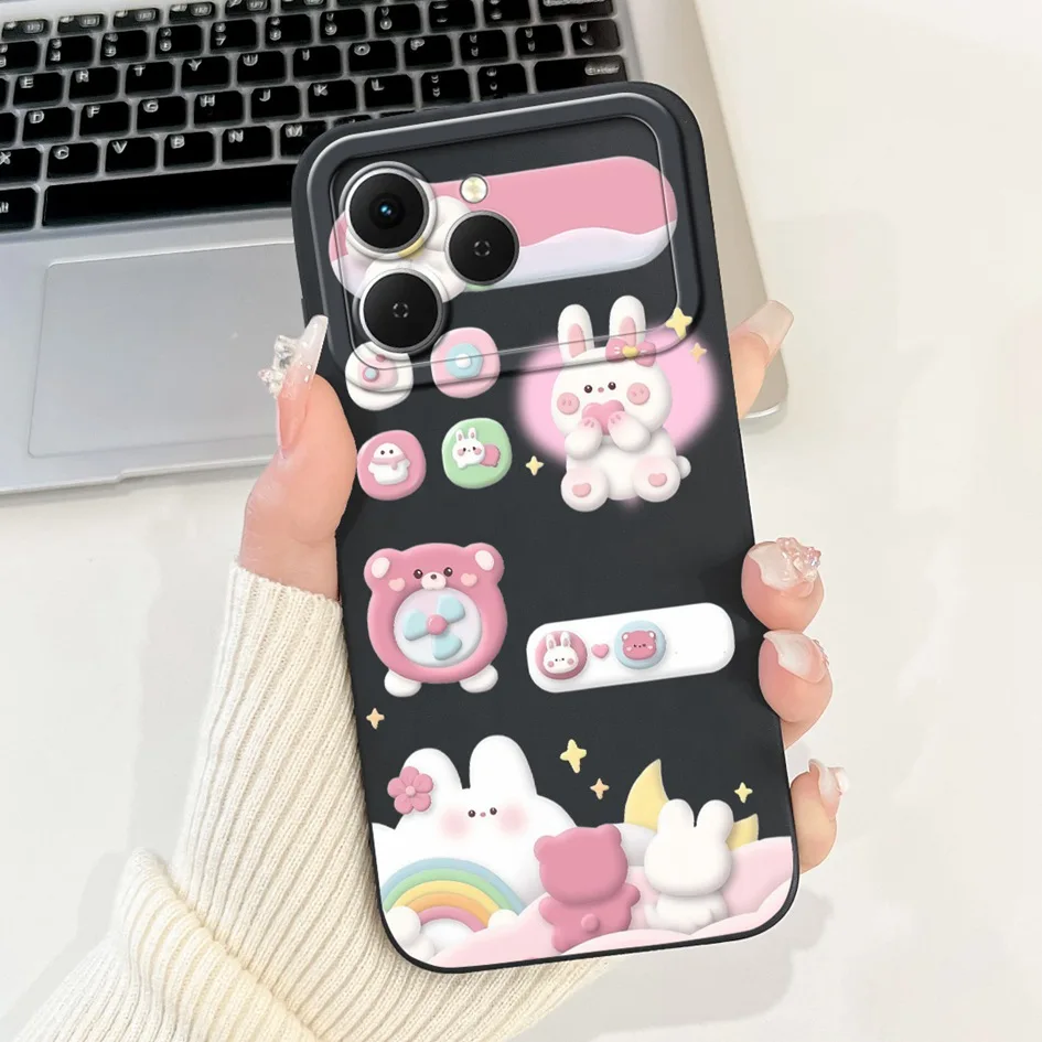 Tecno Spark 40 Cartoon Space Silicone Phone Case with Camera Protection