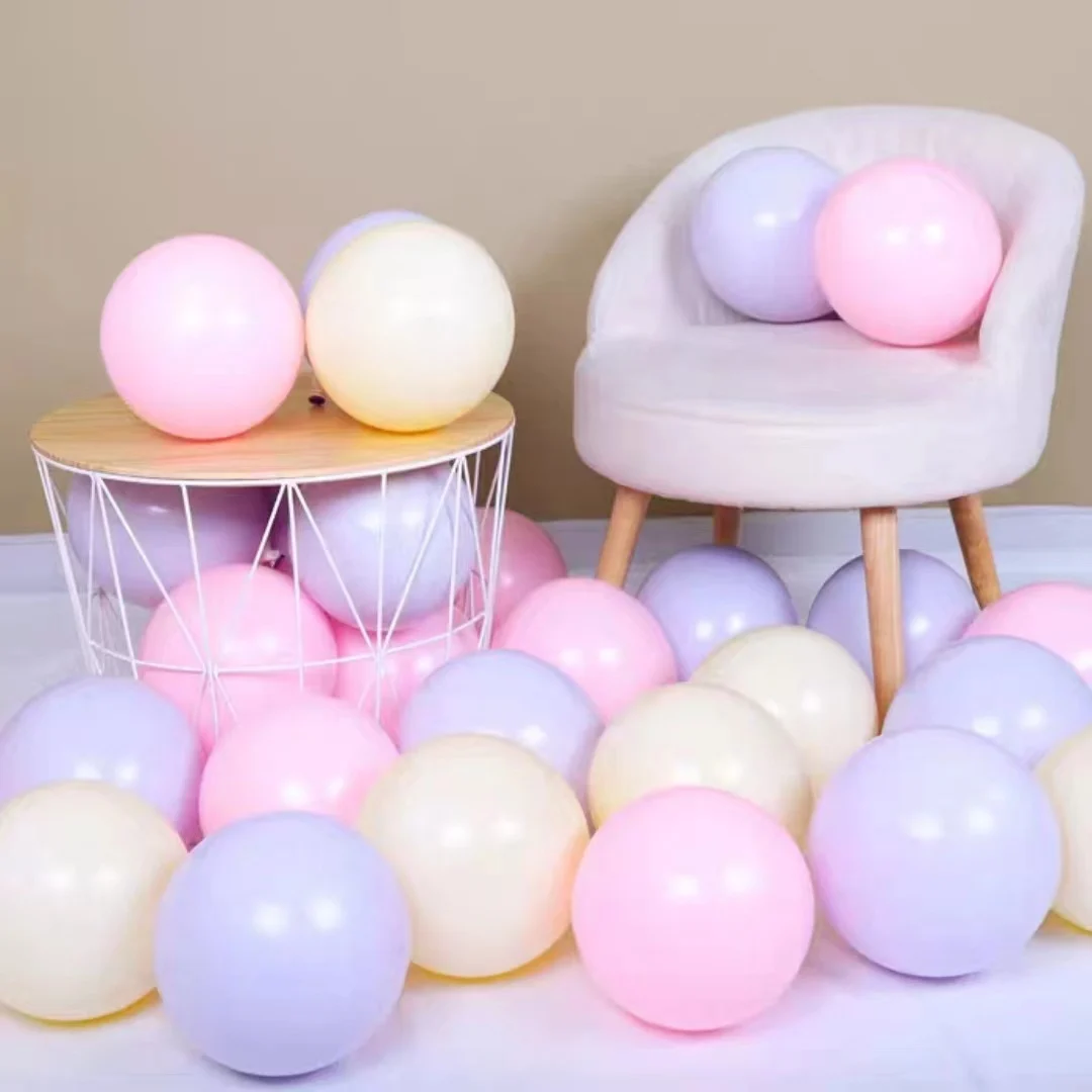 

20Pcs 5/10" Round Macaron Latex Balloon Kids Colorful Inflatable Ballon Birthday Party Air Ball Wedding Decoration Venue Holiday