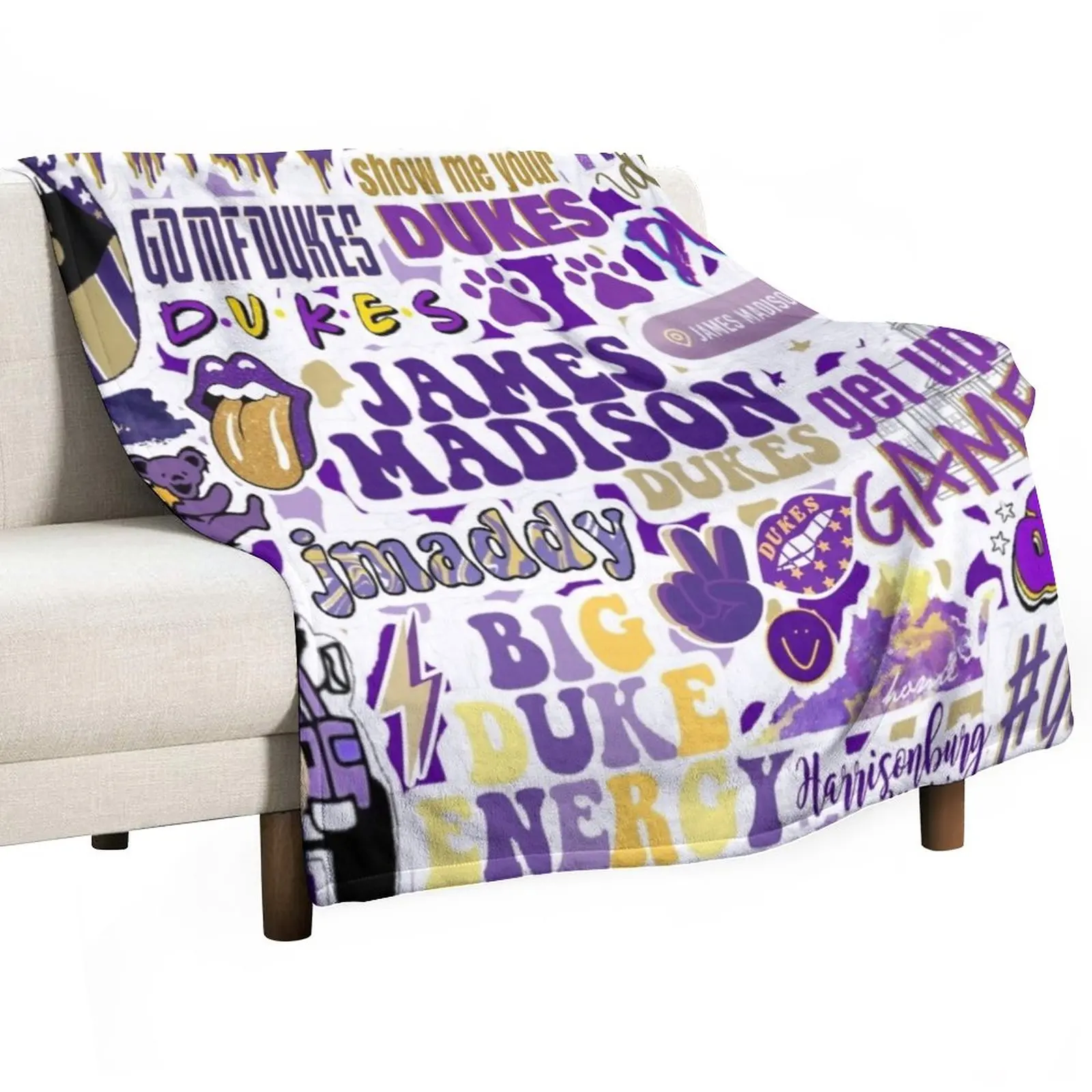 

JMU Dukes Throw Blanket Hairy Blankets manga fluffy blanket