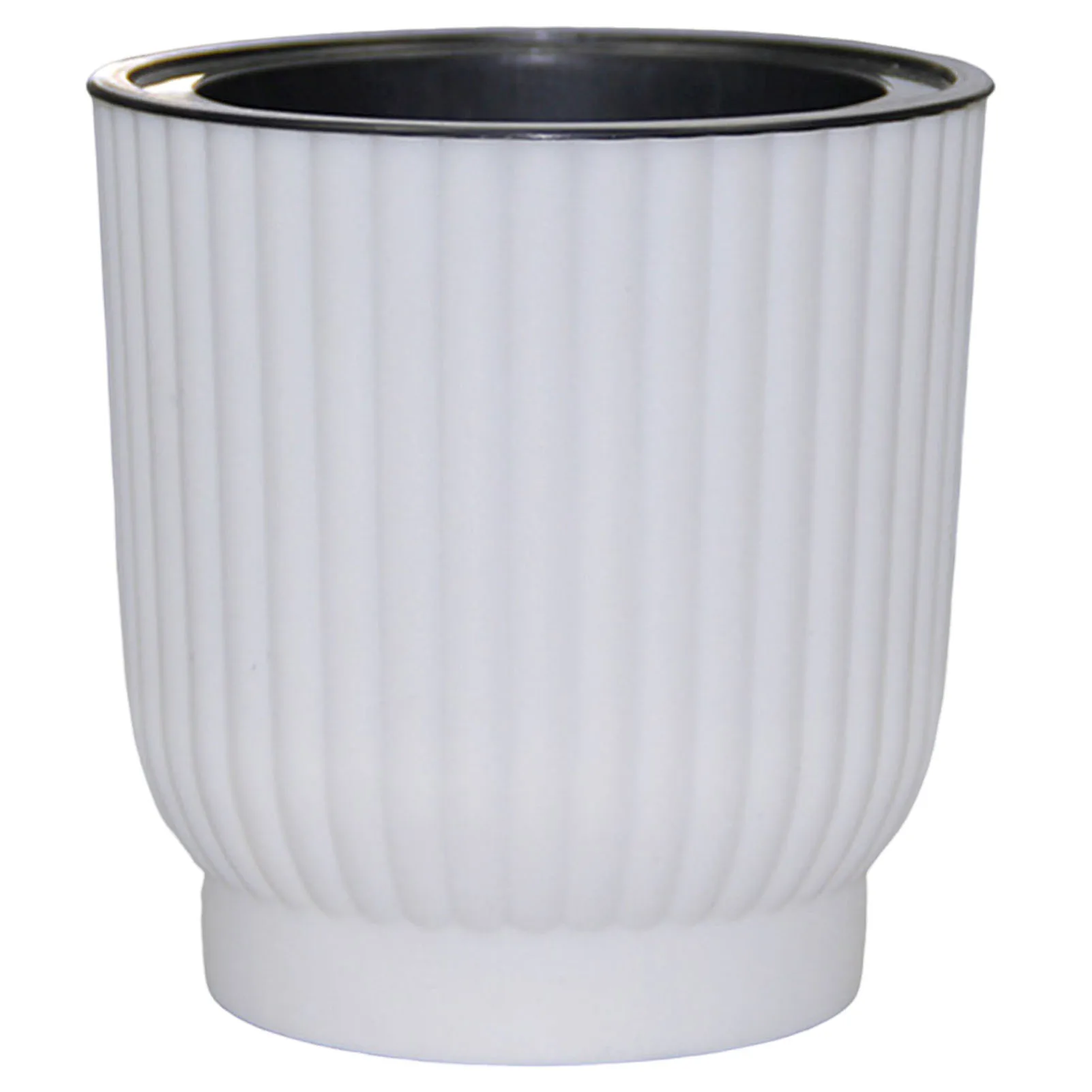 White Round Stylish Water-Saving Desktop Flower Pot - Perfect Gift