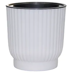 White Round Stylish Water - Saving Desktop Flower Pot - Perfect Gift - M (White)