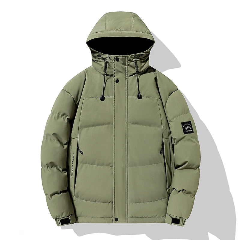 2025 Men Winter Jacket Streetwear Camouflage Thicken Warm Men's Hooded Casual Hip Hop Ribbons Male Parkas Outerwear ABZ521