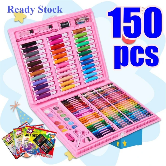 208 Pcs Kid Draw Set Colored Pencil Crayon  Crayon Painting Kids Draw -  150 Pcs/set - Aliexpress