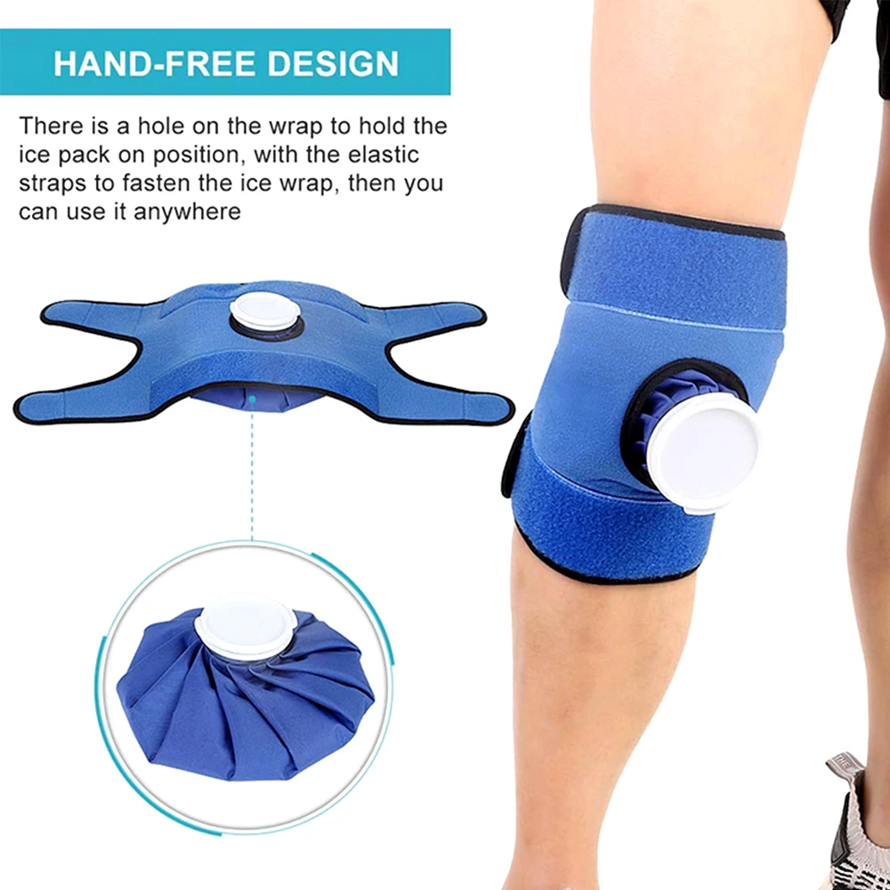 Shoulder Knee Ankle Waist Brace with Ice/Hot Compress Cloth Pack Holder Ice Bag Reusable Fixing Band Bandage for Sprain Swelling