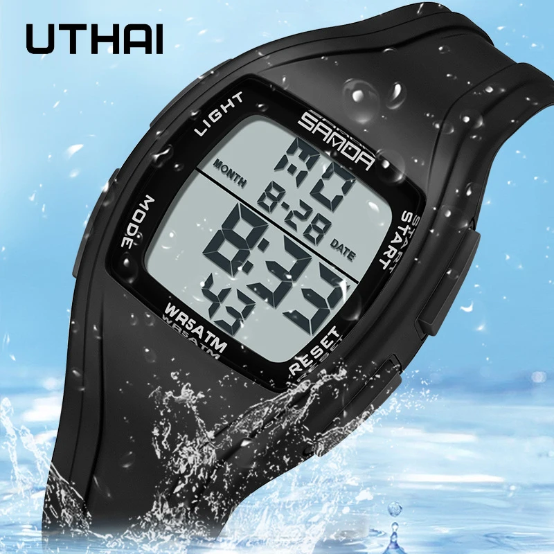 

UTHAI L79 Watch For Men Sports Electronic Watches Alarm Clock 50M Waterproof Student Youth Watch Women's Fashion Wristwatch