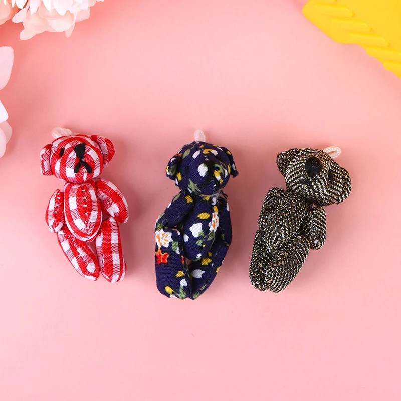 Cute Jointed Bear Plush Toy Cartoon Animal Pendant Soft Stuffed Doll Keychain Backpack Car Bag Key Ring Decor Kid Gift joybjd thor 1 4 bjd doll halloween devils messenger anger vicious battle style ball jointed doll holiday gifts