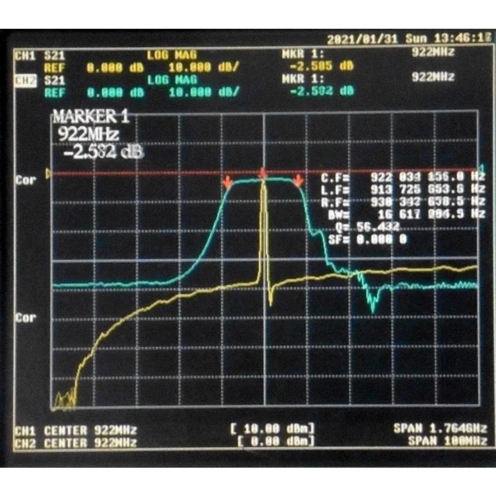 RFID 특정 SAW 대역 통과 필터, 922.5MHz, 920-925MHz, 1dB 대역폭, 5MHz