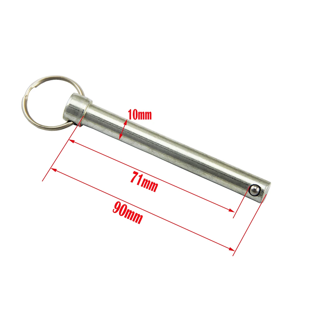 10PCS Quick Release Push / Pull Ball Lock Pins With Sprung Ball End 8mm 10mm